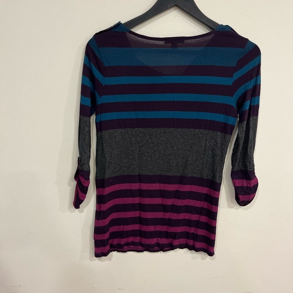 Burberry Striped Long Sleeve Top - Blue, Purple, Gray - Picture 7 of 8
